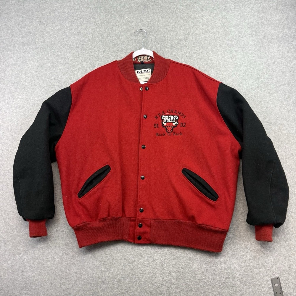 Vintage DeLONG Chicago Bulls Varsity Jacket Men's XXL NBA Authentic NBA USA‎